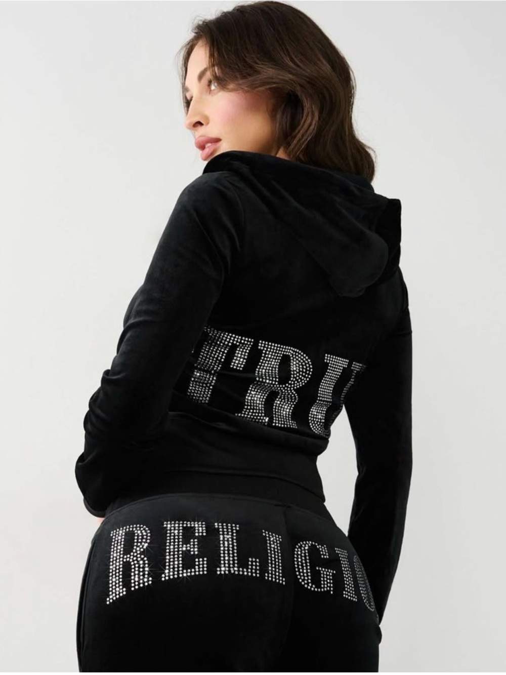 True Religion CRYSTAL HORSESHOE
VELOUR SHRUNKEN ZIP. front size S - Picture 2 of 16